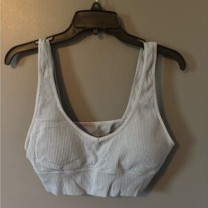 Aeropostale Light Blue Ribbed Sports Bra